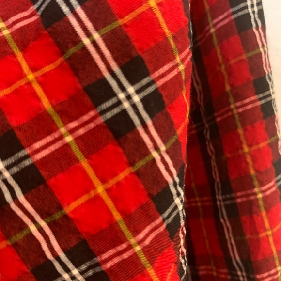 Old Navy Red Tartan Plaid Babydoll Dress 2X Smocked Milk Maid Holiday Christmas - Picture 4 of 9